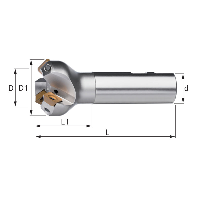 Rovinná fréza s vyměnitelnou břitovou destičkou a se stopkou