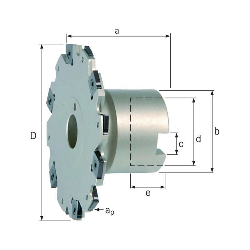 Kotoučová fréza s vyměnitelnými břitovými destičkami a nákružkem