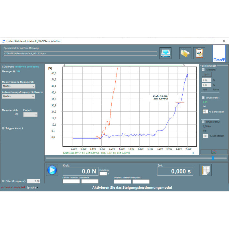 Software pro měření síly