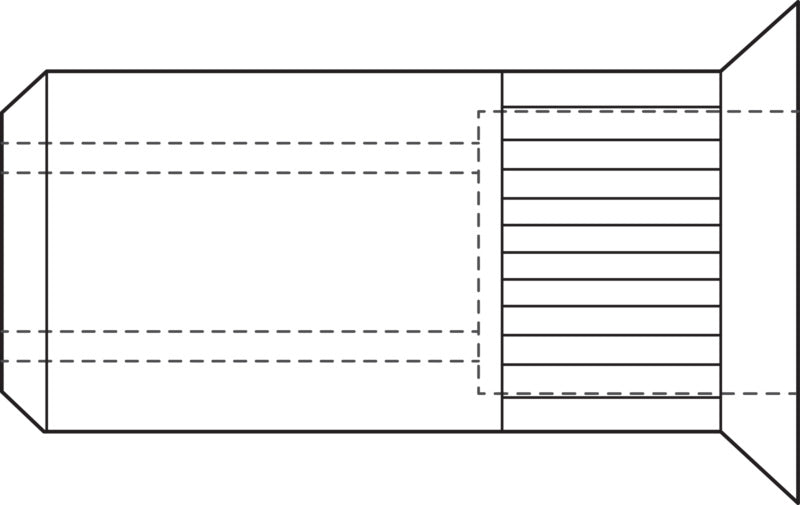 Slepé nýtové matice (jednonýtové matice), malá hlava