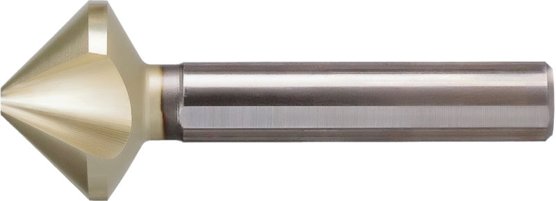 Kuželový záhlubník HSS 90°, trojbřitý, extrémně nerovnoměrný sklon, trojhranný dřík