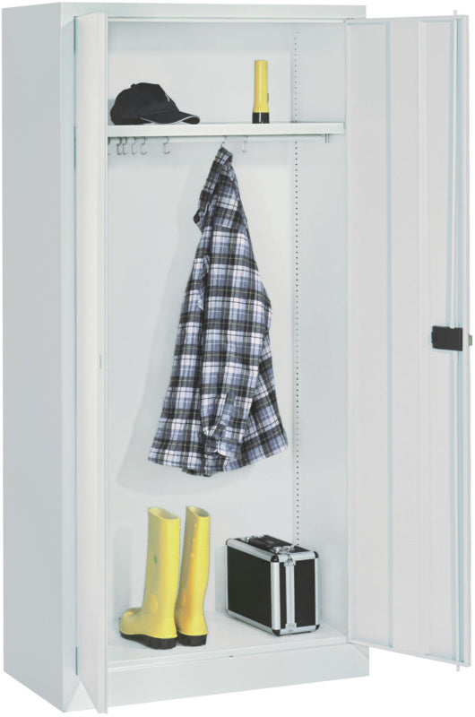 Univerzální skříň se šatní tyčí a policí na odkládání pokrývek hlavy