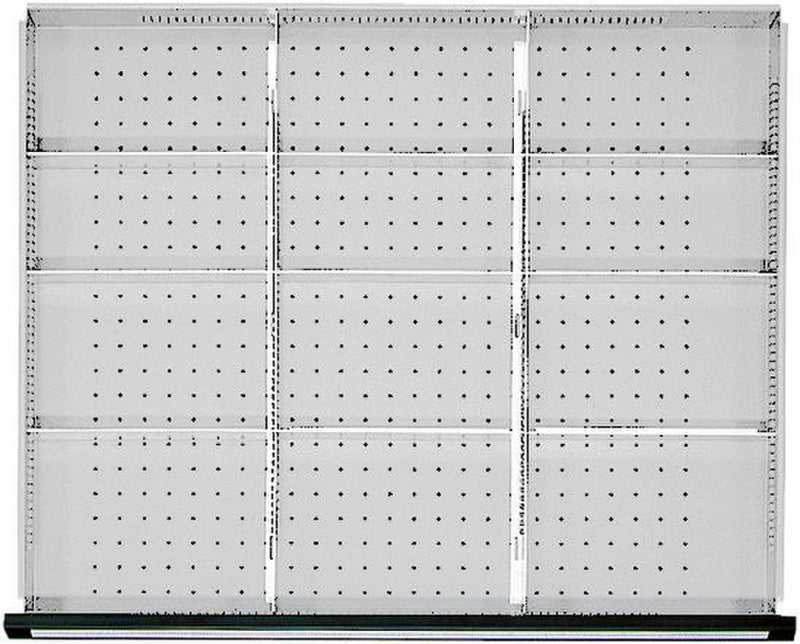 Přihrádkové lišty a přihrádkové dělicí lišty, 12 přihrádek pro zásuvky 750 x 600 mm