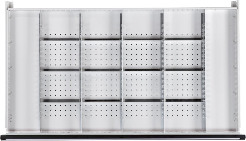 Přihrádkové lišty a přihrádkové dělicí lišty, 18 přihrádek pro zásuvky 1200 x 600 mm