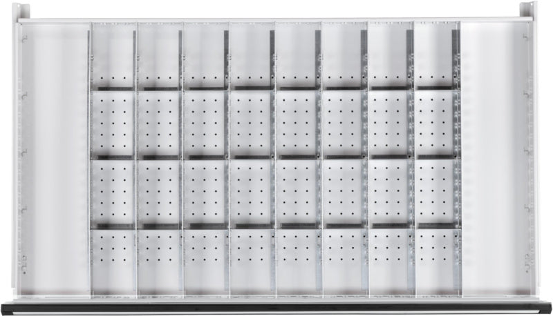 Přihrádkové lišty a přihrádkové dělicí lišty, 34 přihrádek pro zásuvky 1200 x 600 mm