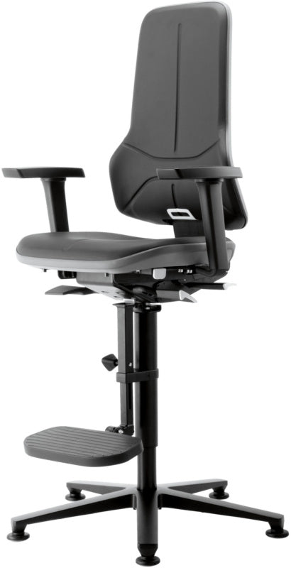 Otočné pracovní židle NEON s kruhovou podnožkou a podlahovými kluzáky