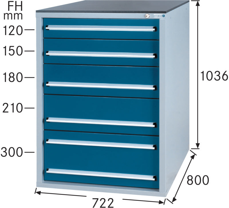 Systém zásuvkových skříní 800 S s 5 zásuvkami SOFT-CLOSE