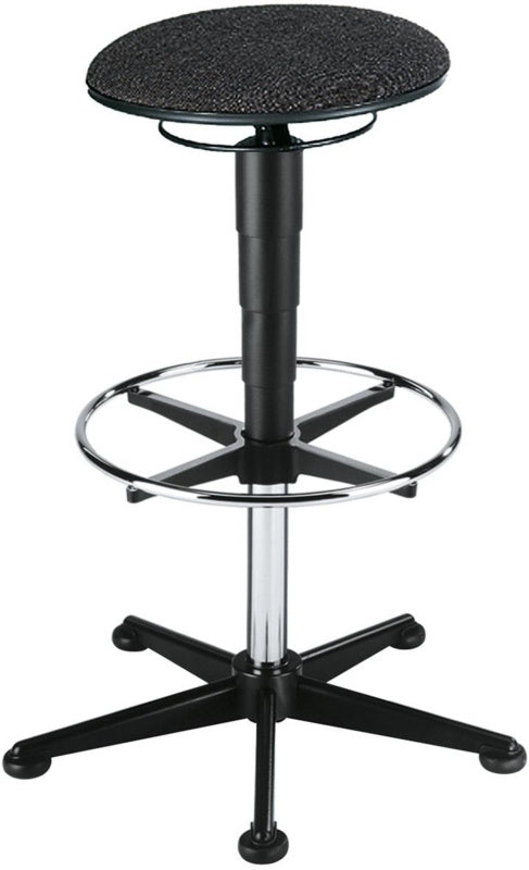 Otočná stolička s kruhovou podnožkou a podlahovými kluzáky