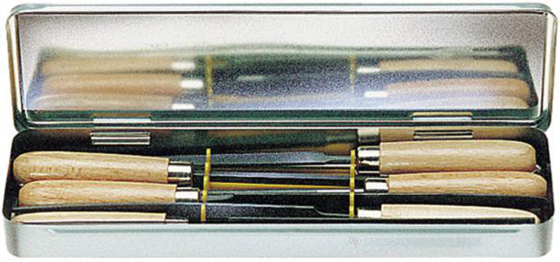 Sada 6 ks klíčových pilníků, v plechové krabici