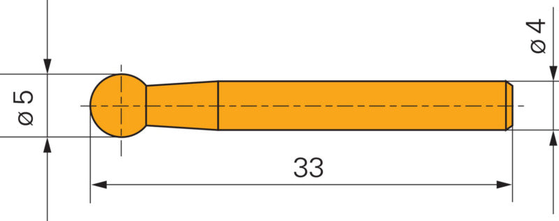 Měřicí dotyk s karbidovou kuličkou, 5 mm
