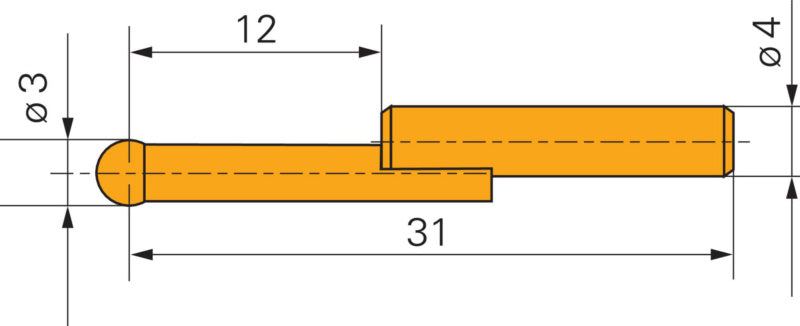 Měřicí dotyk s karbidovou kuličkou, 3 mm