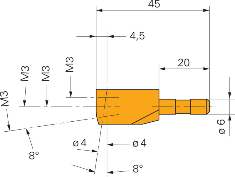 Držák měřicích dotyků M3