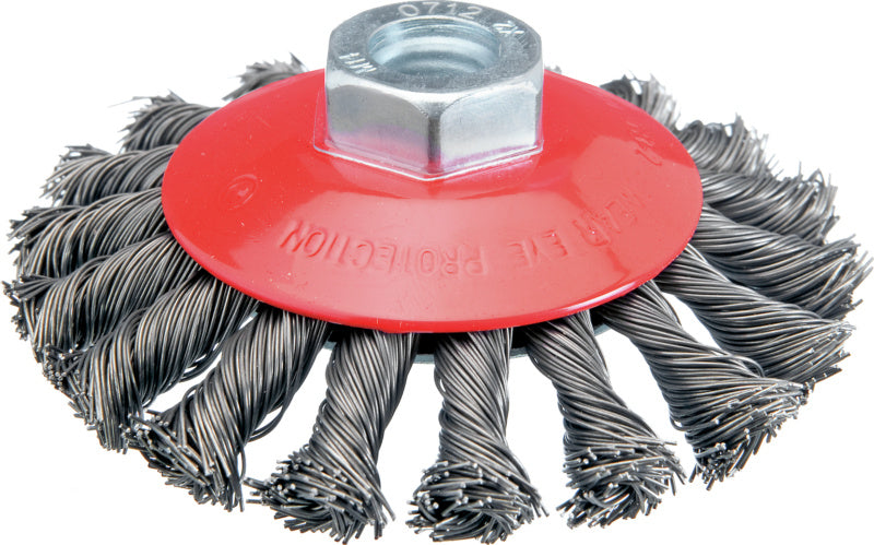 Kuželový kartáč s drátem splétaným proti směru hodinových ručiček