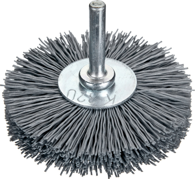 Válcové drátěné kartáče na dříku s brusnými štětinami z karbidu křemíku