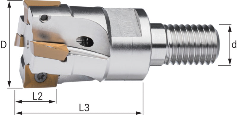 Úhlová fréza, 90°, se závitem