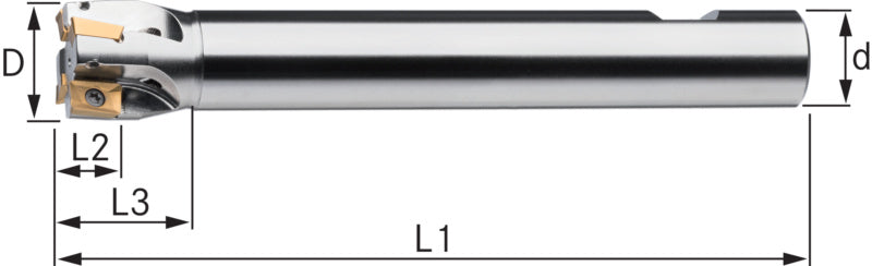 90° úhlová fréza s navařenou stopkou, dlouhé provedení
