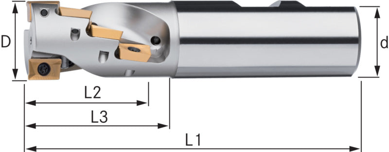 Fréza s dlouhým břitem 90° se stopkou Weldon
