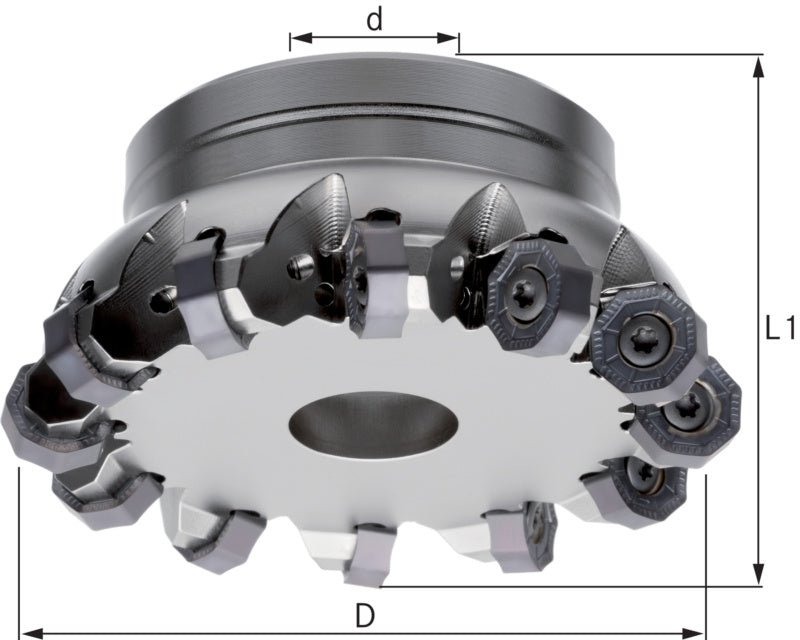 Vysoce výkonné rovinné frézy, 45°