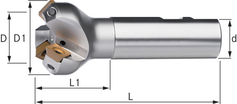 Rovinné frézy, 45°, se stopkou Weldon