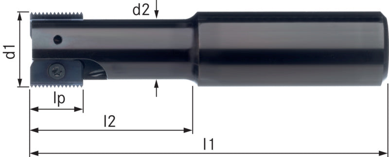 Držák pro závitovou frézu dvojitá fréza ocel rovná stopka HB