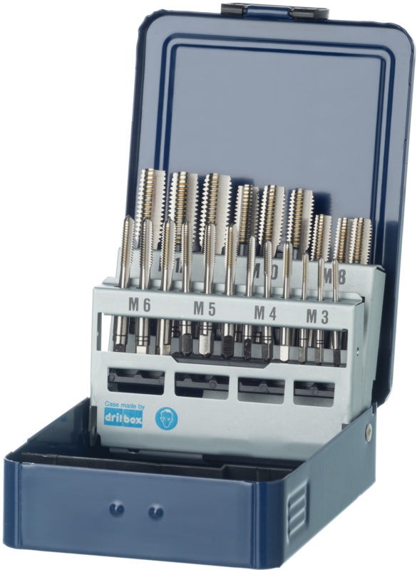 Sada ručních závitníků HSSE M3–M12 v kazetě, průchozí/slepý otvor ≤ 1 x D 352