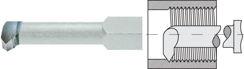 Pravoúhlý nástroj 60° pro soustružení závitů