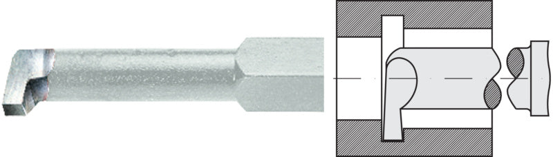 Drážkovací soustružnický nůž, HSSE, pravoúhlý