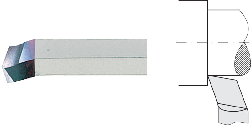 Zahnutý rohový soustružnický nůž HSSE, v souladu s DIN 4965, čtyřhranný