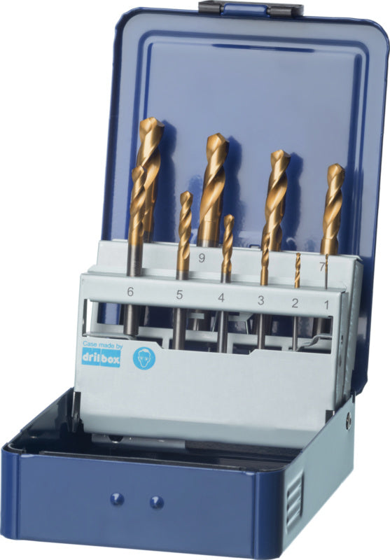 sada spirálových vrtáků, slinutý karbid TiN, typ N 3xD bez vnitřního chlazení