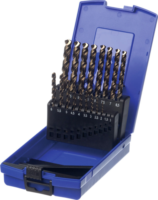 Sada vícespirálových vrtáků v krabici