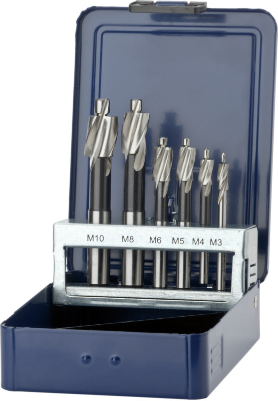 Sada válcových záhlubníků 180 °, HSSE, bez povlaku pro střední průchozí díru