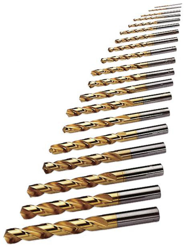 Sada spirálových vrtáků bez kazety, typ N, HSS-TiN