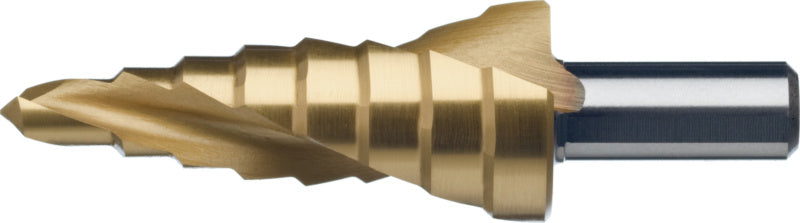 Stupňovitý vrták HSS TiN, s kroucením
