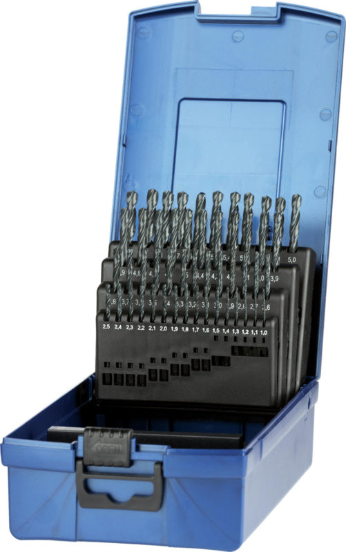 Sada spirálových vrtáků v kazetě, typ N, HSS, vaporizované