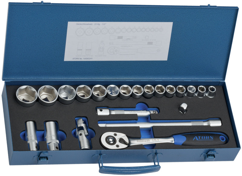 Nástrčný klíč, sada 22 ks