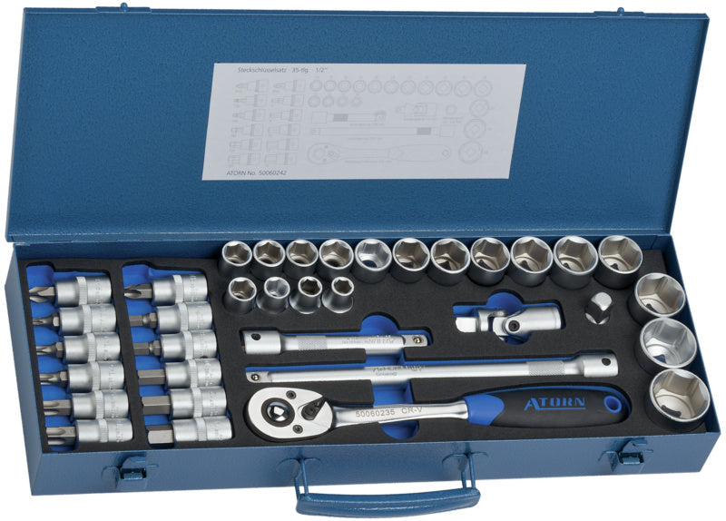 Nástrčný klíč, sada 35 ks