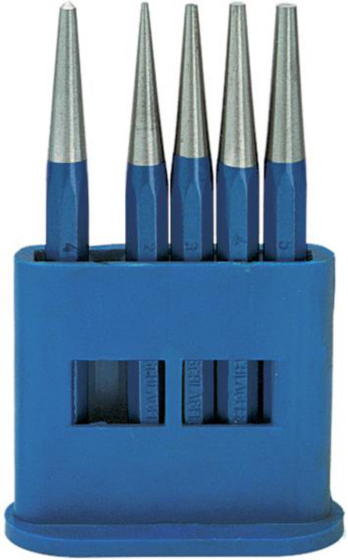 Sada průbojníků s důlčíkem, 6 ks, v plastovém držáku