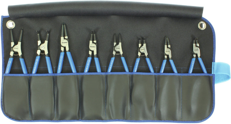 Kleště na pojistné kroužky, sada, 8 kusy v pouzdru