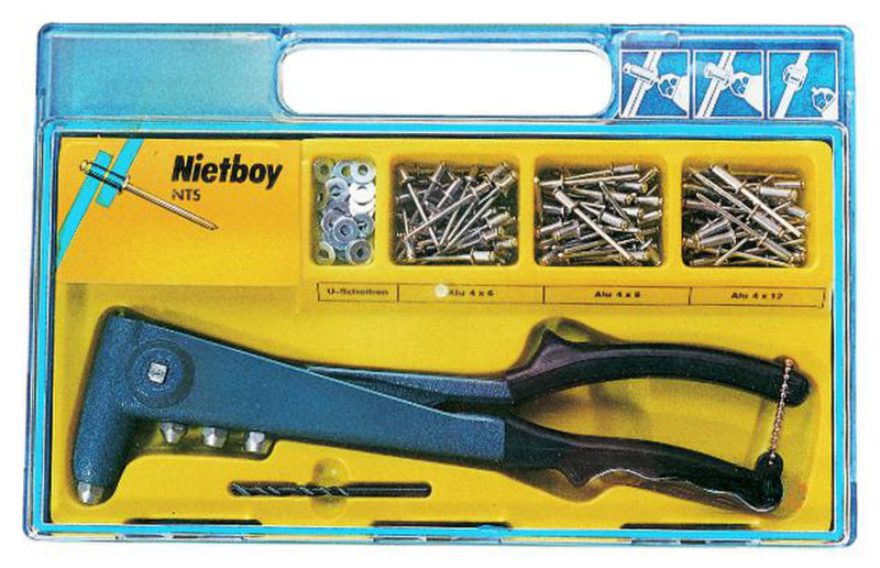 Sortiment nýtů s ručními nýtovacími kleštěmi NTS