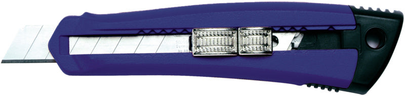 Pracovní nůž s pouzdrem z litého kovu a posuvným zámkem