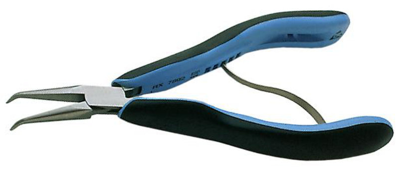 Přesné špičaté kleště na elektroniku, zahnuté čelisti