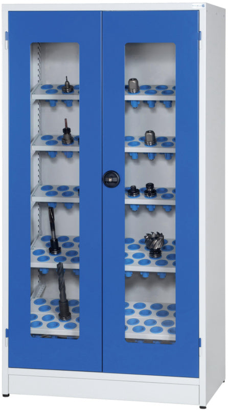 Prázdná skříň s dvoukřídlými dveřmi s průhledem, výška 1950 mm