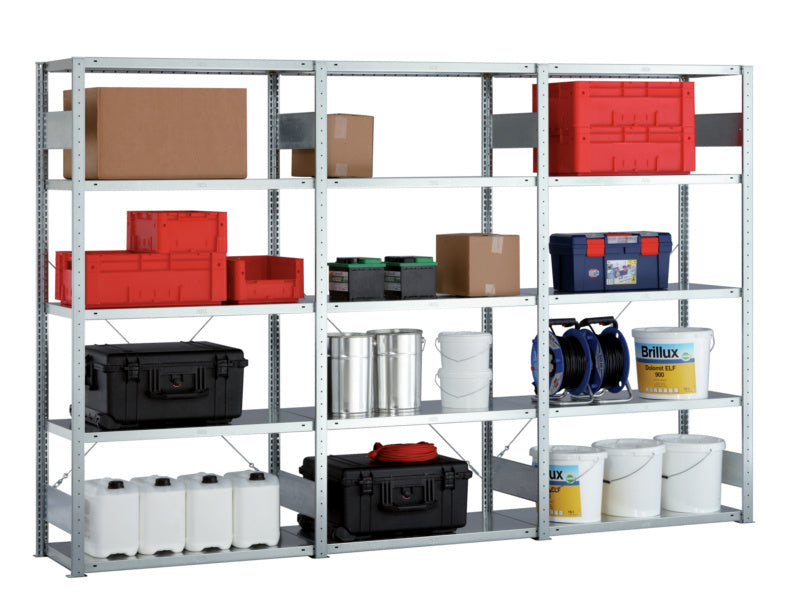 Policový bezšroubový regál, jednořadý