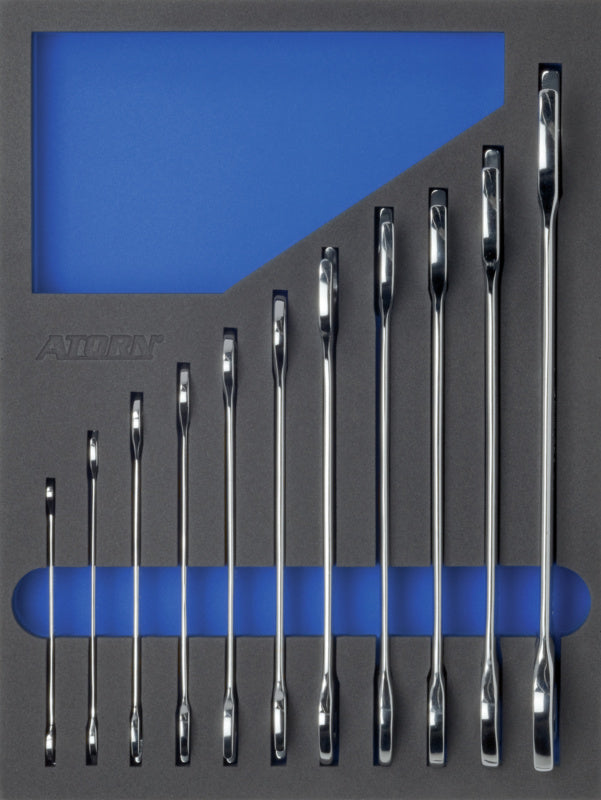 Vložka z tvrdé pěny s nářadím, sada oboustranných otevřených klíčů