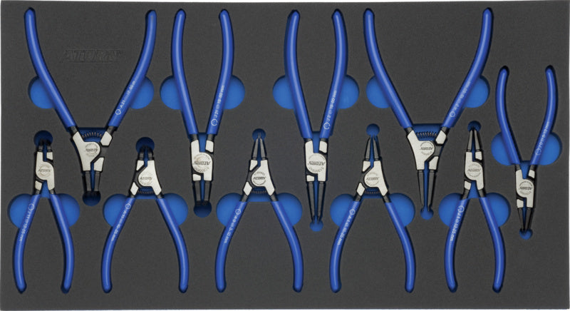 Vložka z tvrdé pěny s nářadím, sada kleští na pojistné kroužky