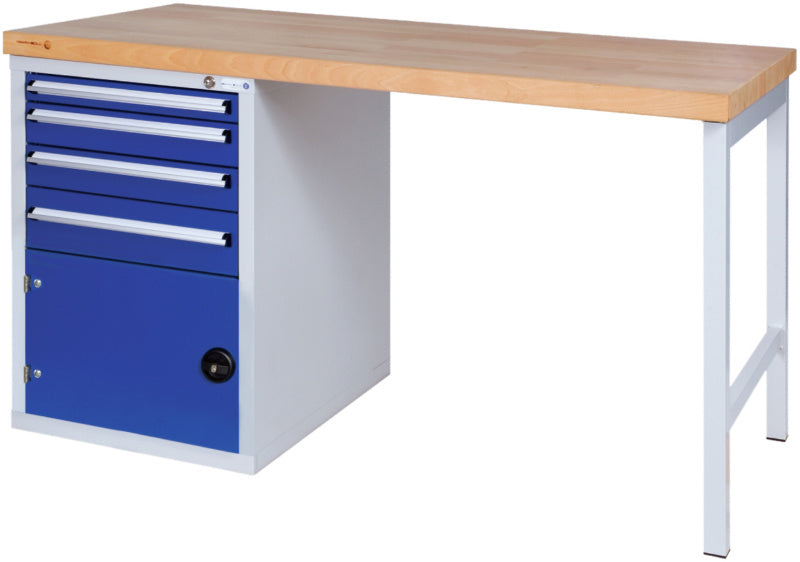 Dílenský stůl, řada WGS, se skříňkou k montáži pod stůl