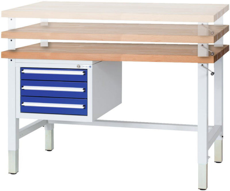 Ergonomický dílenský stůl řady WG s ručním nastavením výšky