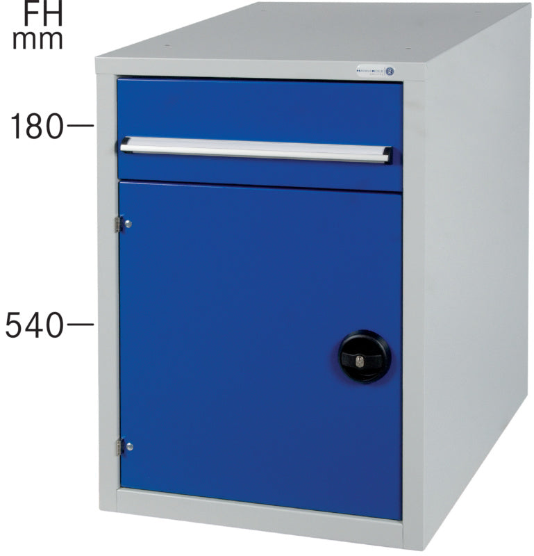 Skříňka k montáži pod dílenský stůl s 1 zásuvkou a 1 dveřmi