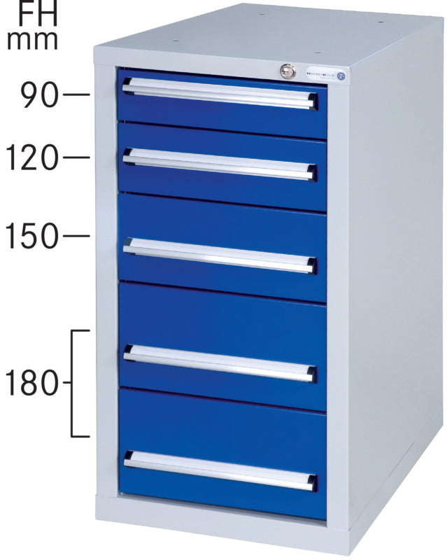 Skříňka k montáži pod dílenský stůl se 5 zásuvkami