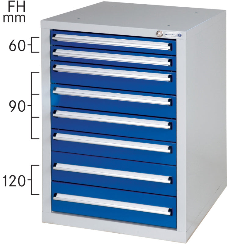 Skříňka k montáži pod dílenský stůl se 8 zásuvkami